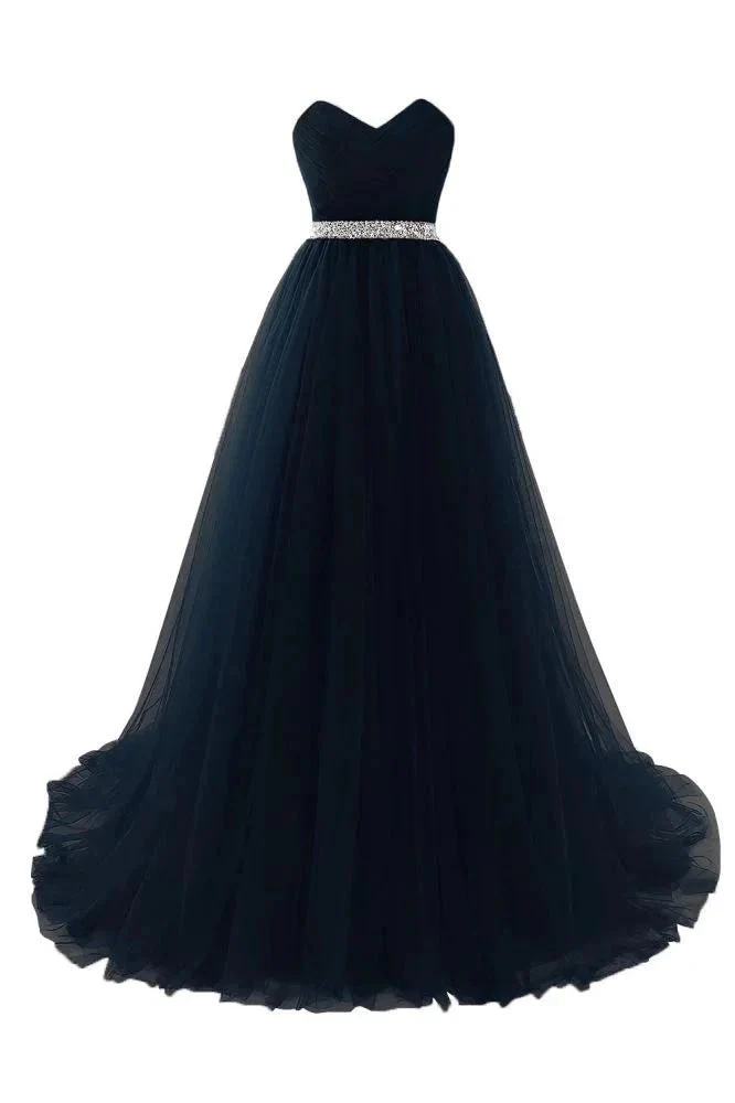 Burgundy Tulle A-line Sweetheart Prom Dress - Image 10