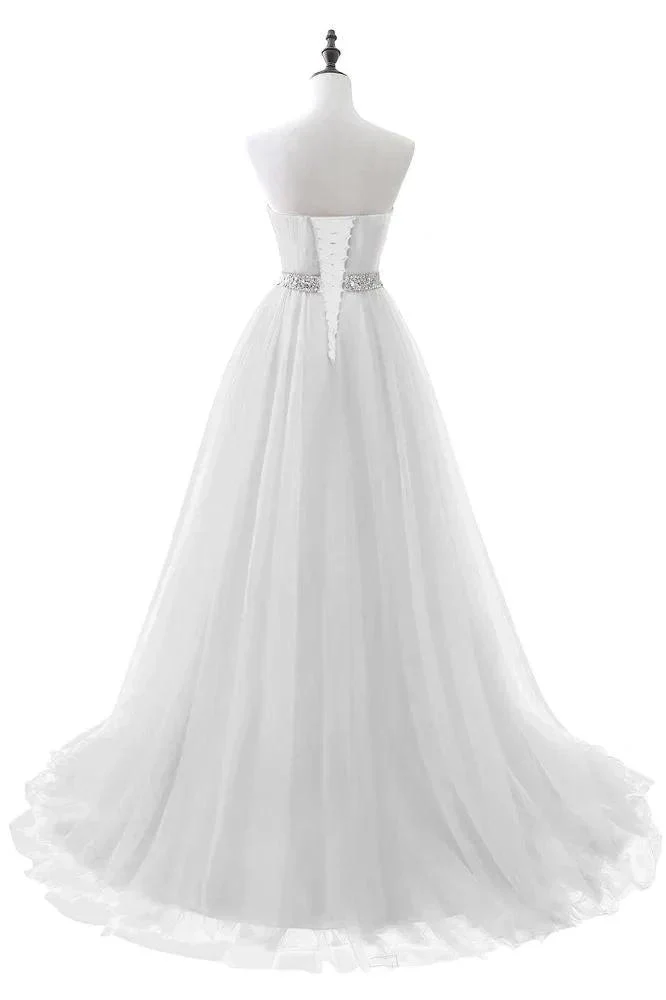 Burgundy Tulle A-line Sweetheart Prom Dress - Image 7