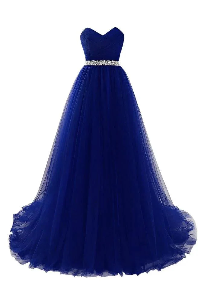 Burgundy Tulle A-line Sweetheart Prom Dress - Image 9