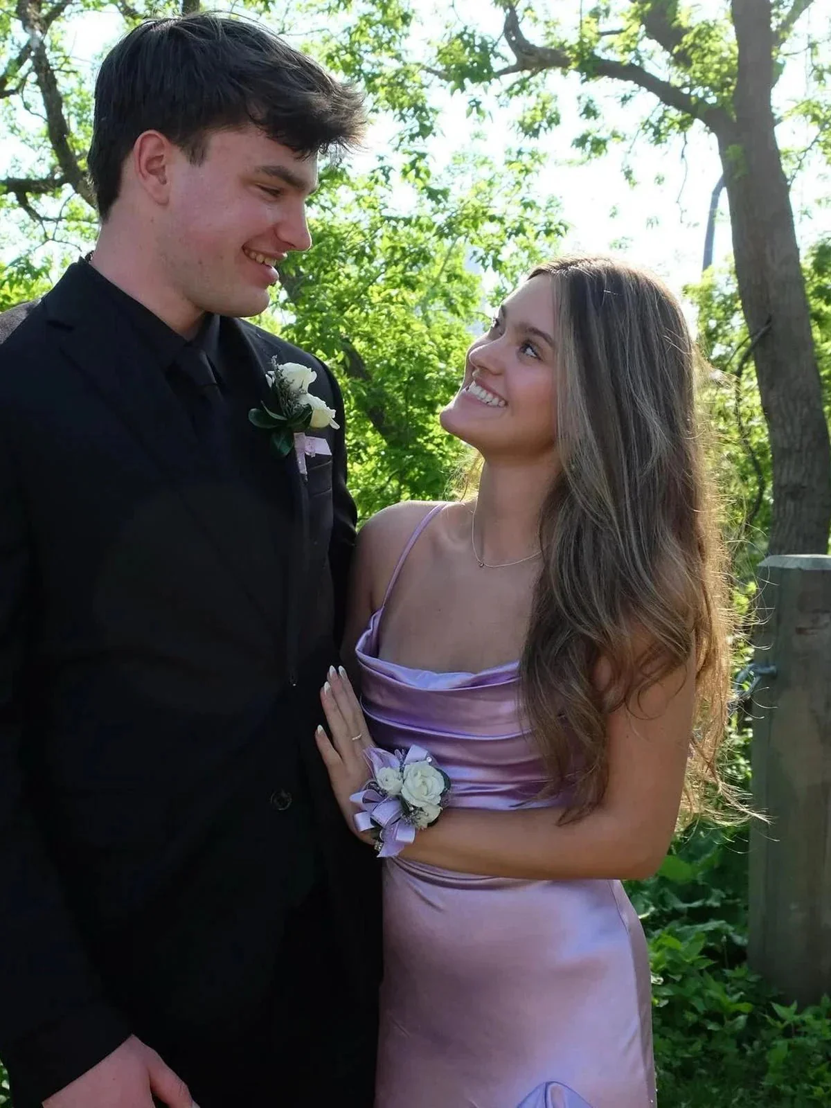Calivia | Lavender Mermaid Straps Cowl Neck Satin Long Prom Dress - Image 4