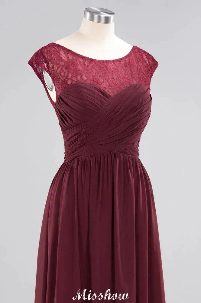 Cap Sleeves Aline Evening Maxi Dress Chiffon Tulle Wedding Party Dress - Image 6