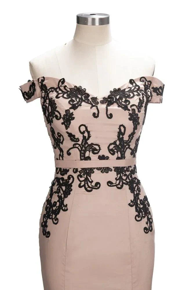 Cap Sleeves Mermaid Long Off-shoulder Applique Prom Dresses - Image 3