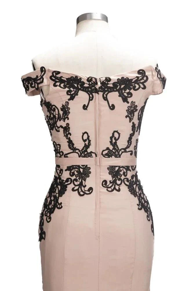 Cap Sleeves Mermaid Long Off-shoulder Applique Prom Dresses - Image 5