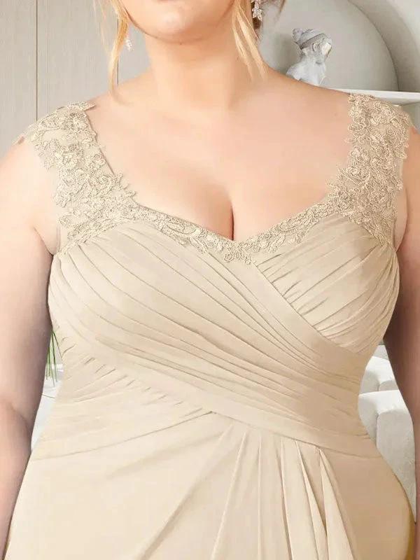 Champagne A-Line Sweetheart Neckline Pleated Mesh Dress - Image 11