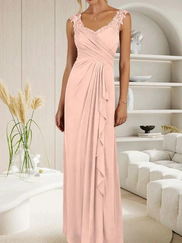 Champagne A-Line Sweetheart Neckline Pleated Mesh Dress - Image 15