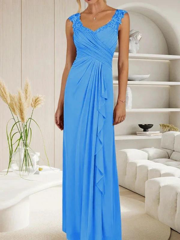 Champagne A-Line Sweetheart Neckline Pleated Mesh Dress - Image 16
