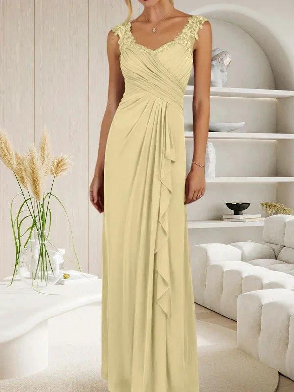 Champagne A-Line Sweetheart Neckline Pleated Mesh Dress - Image 18