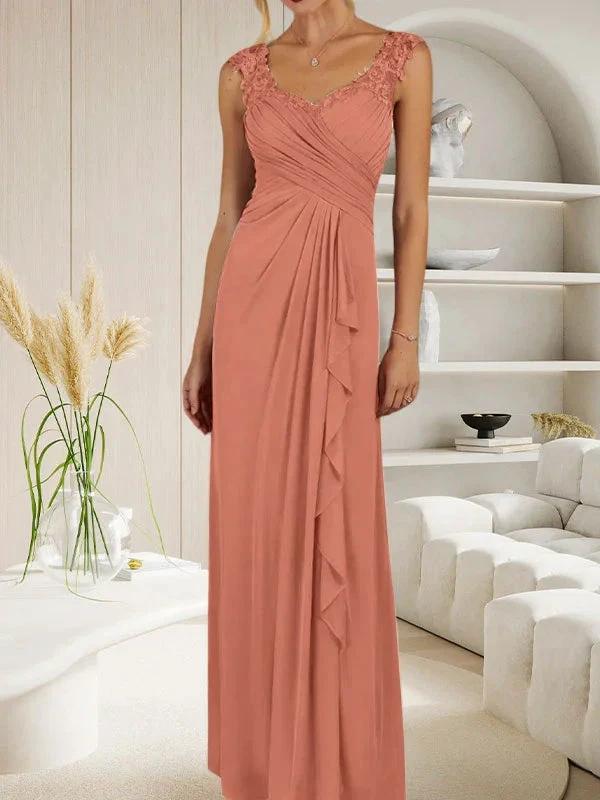 Champagne A-Line Sweetheart Neckline Pleated Mesh Dress - Image 19