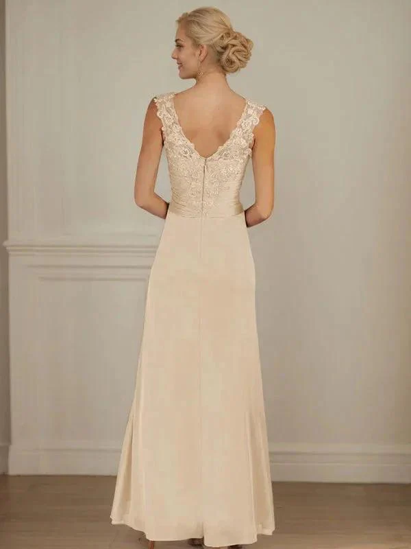 Champagne A-Line Sweetheart Neckline Pleated Mesh Dress - Image 2