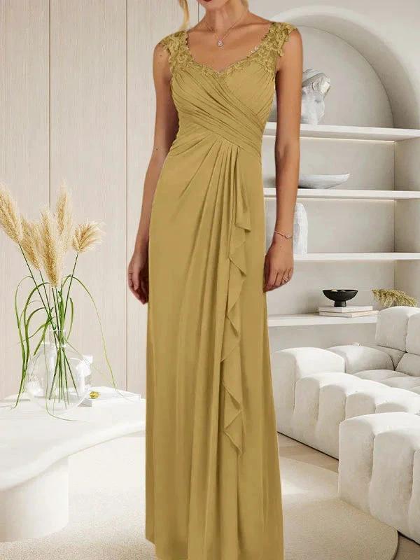 Champagne A-Line Sweetheart Neckline Pleated Mesh Dress - Image 22