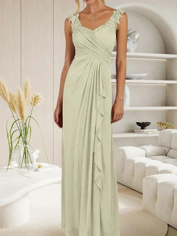Champagne A-Line Sweetheart Neckline Pleated Mesh Dress - Image 25