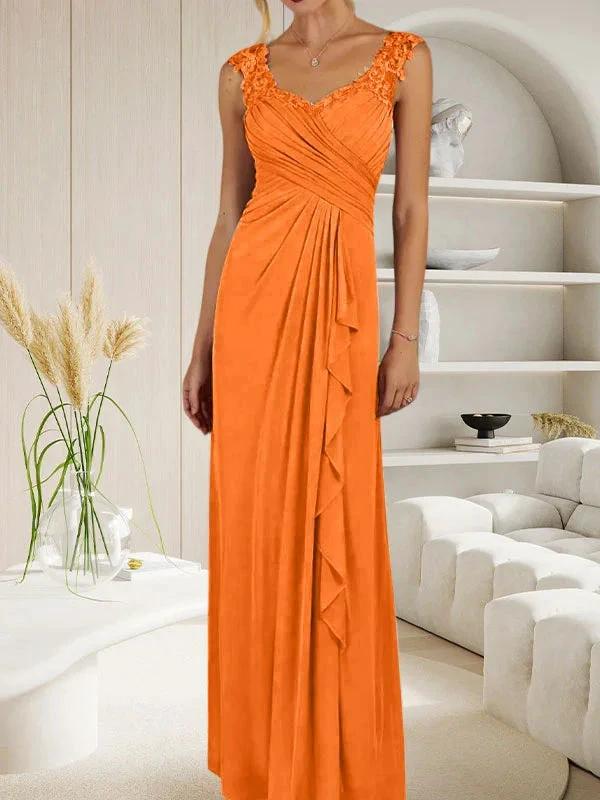 Champagne A-Line Sweetheart Neckline Pleated Mesh Dress - Image 37