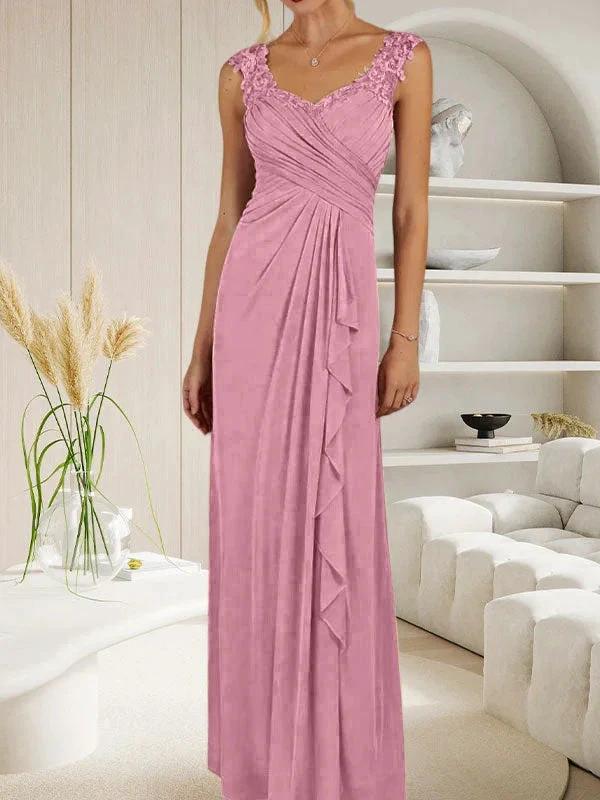 Champagne A-Line Sweetheart Neckline Pleated Mesh Dress - Image 39