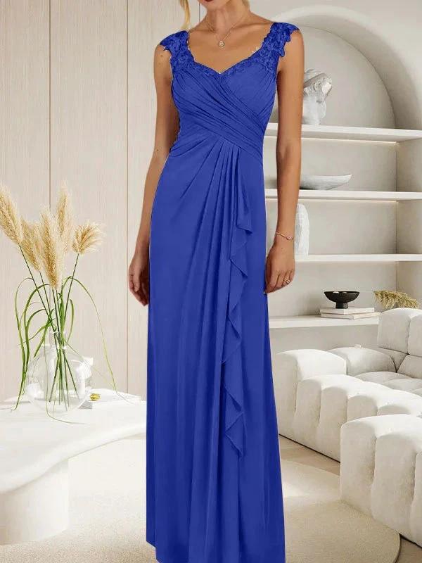 Champagne A-Line Sweetheart Neckline Pleated Mesh Dress - Image 41