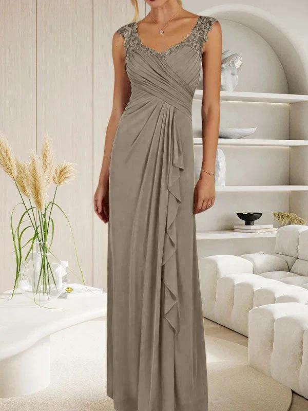 Champagne A-Line Sweetheart Neckline Pleated Mesh Dress - Image 42