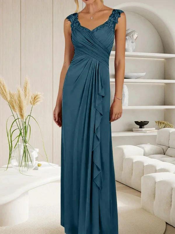 Champagne A-Line Sweetheart Neckline Pleated Mesh Dress - Image 43