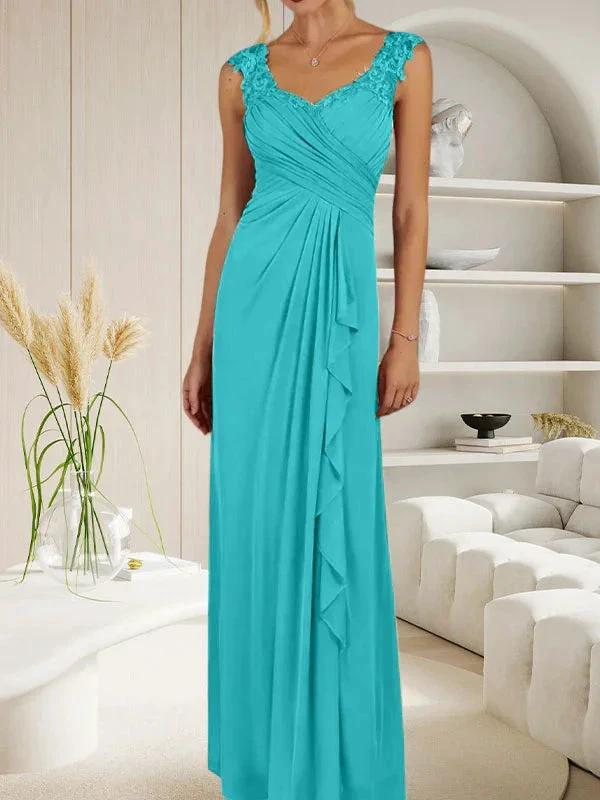Champagne A-Line Sweetheart Neckline Pleated Mesh Dress - Image 44