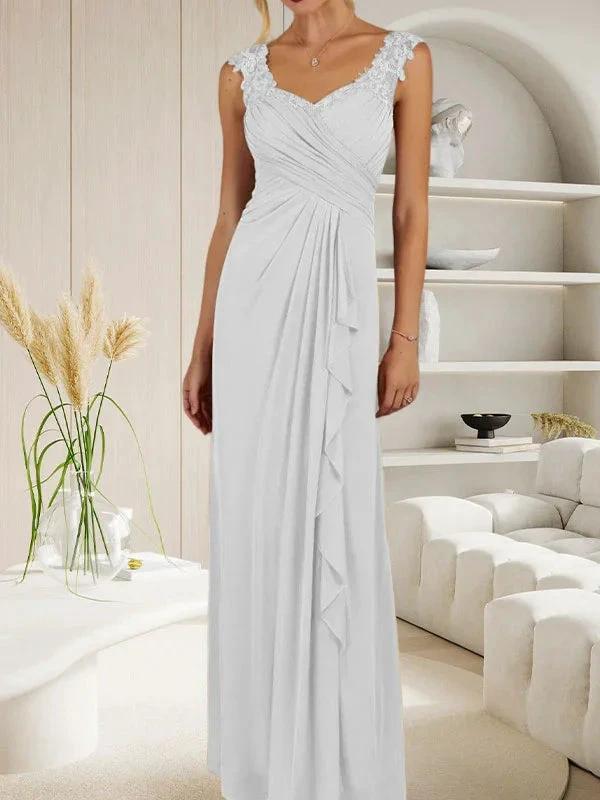 Champagne A-Line Sweetheart Neckline Pleated Mesh Dress - Image 45