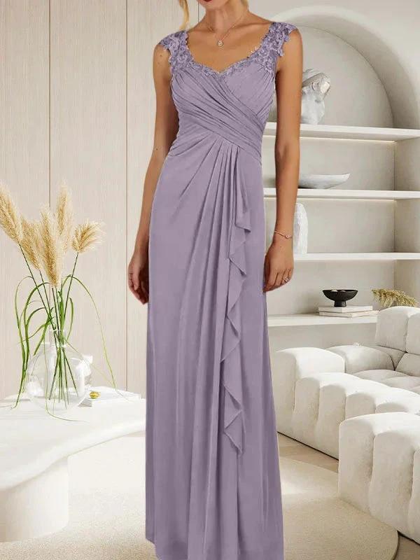 Champagne A-Line Sweetheart Neckline Pleated Mesh Dress - Image 47