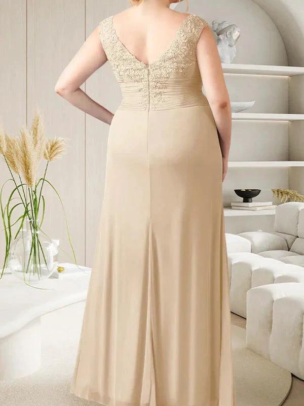 Champagne A-Line Sweetheart Neckline Pleated Mesh Dress - Image 8