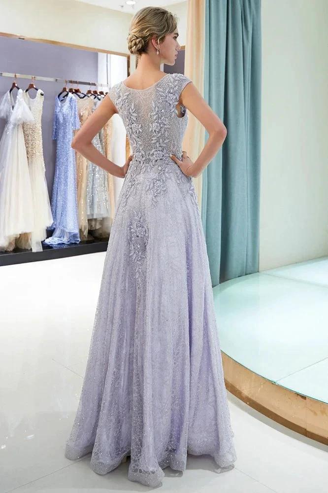 Charming Aline Sleeveless Lace Appliques Evening Party Dress - Image 2