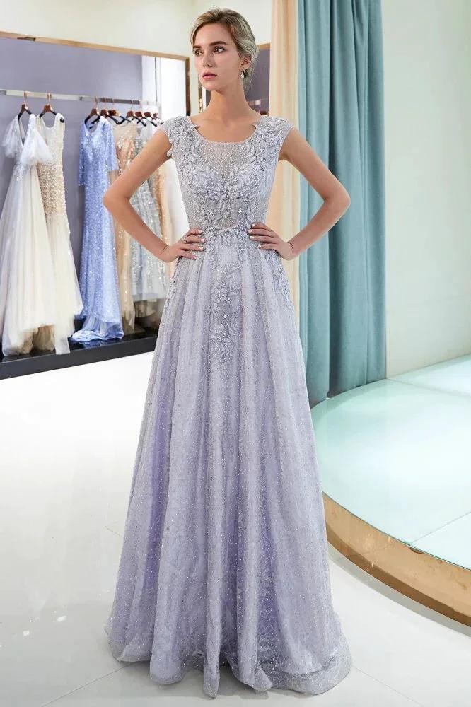 Charming Aline Sleeveless Lace Appliques Evening Party Dress - Image 3