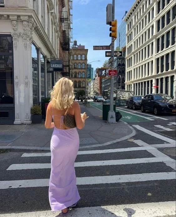 Charming Backless Purple Party Prom Dress Evening Gown Y7479 - Image 2