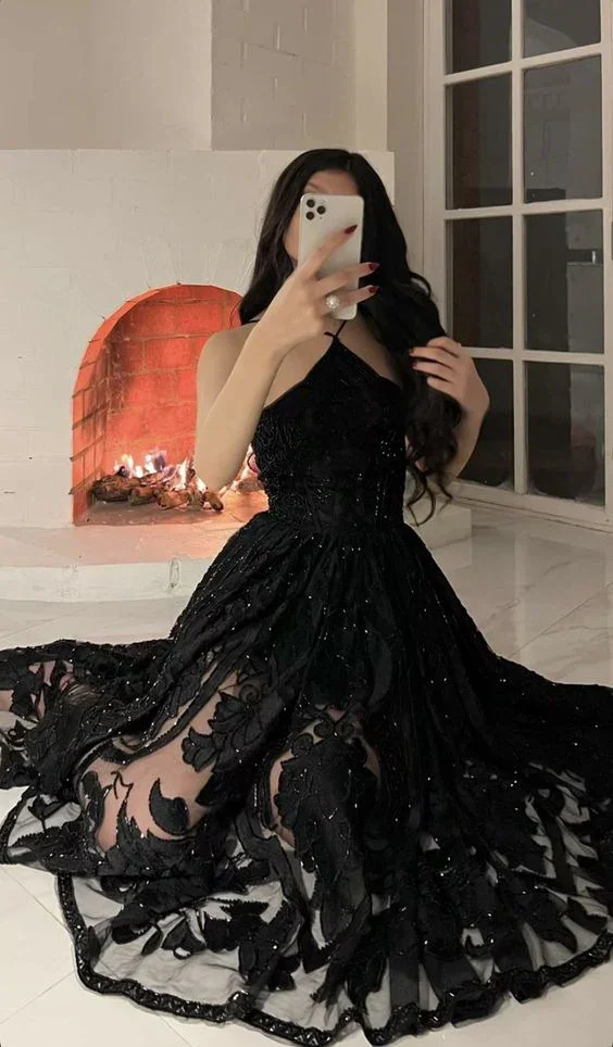 Charming Black Evening Dress Black Birthday Party Dress Y6393 - Image 2