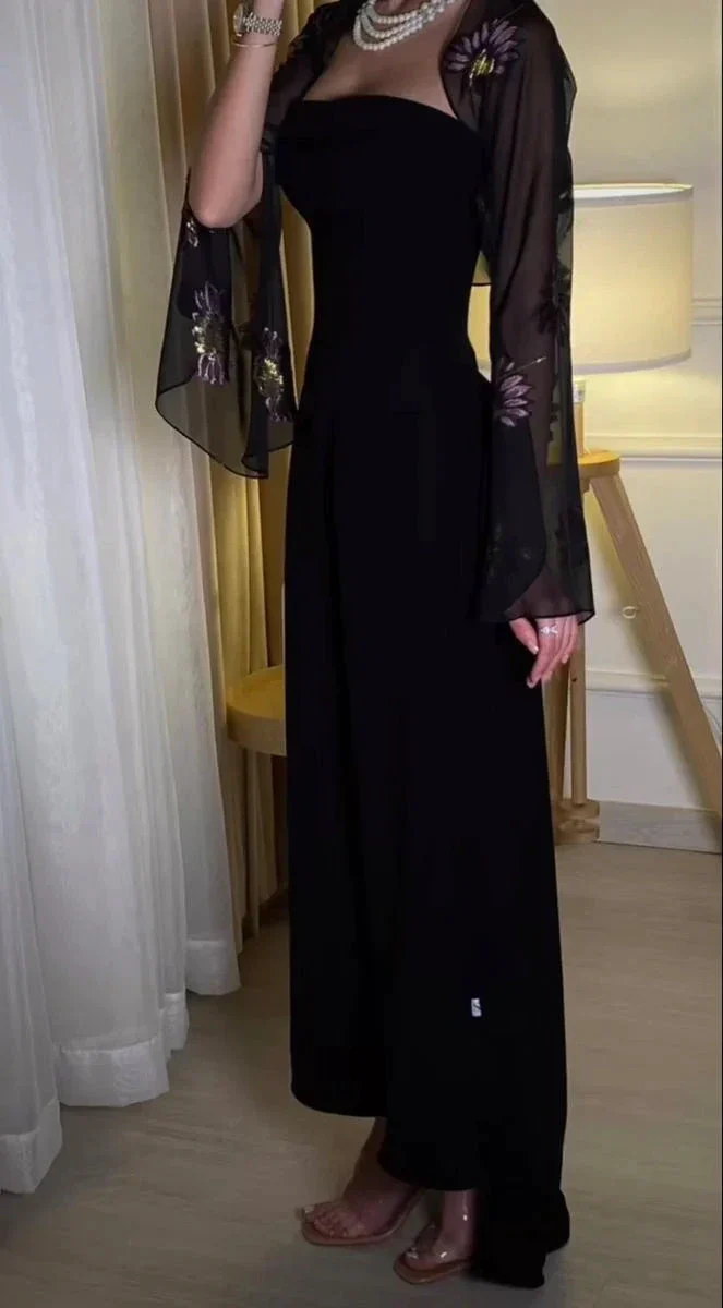 Charming Black Evening Dress Black Formal Gown Y4030 - Image 2