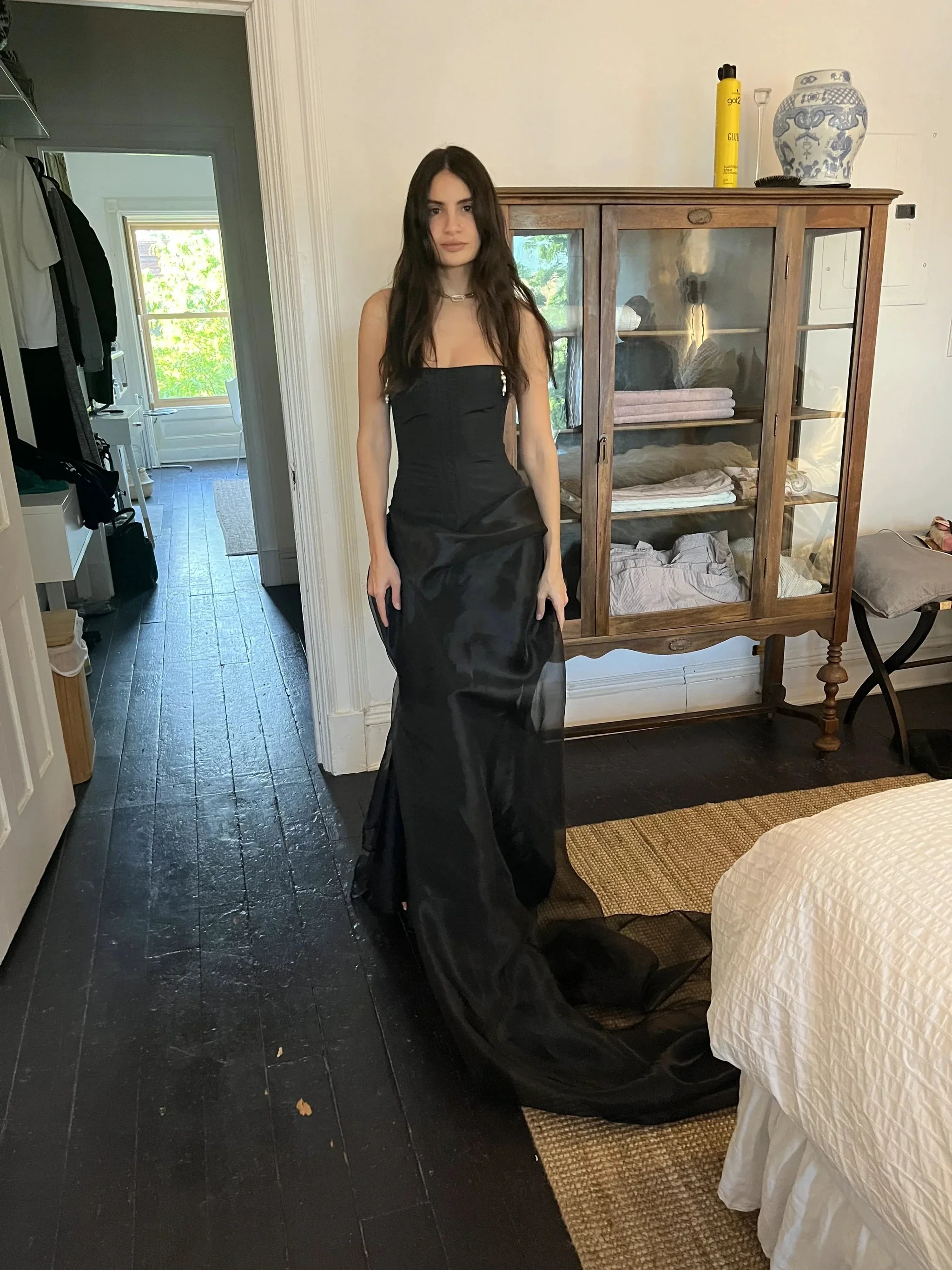 Charming Black Prom Dress Retro Black Evening Dress Y4625 - Image 2