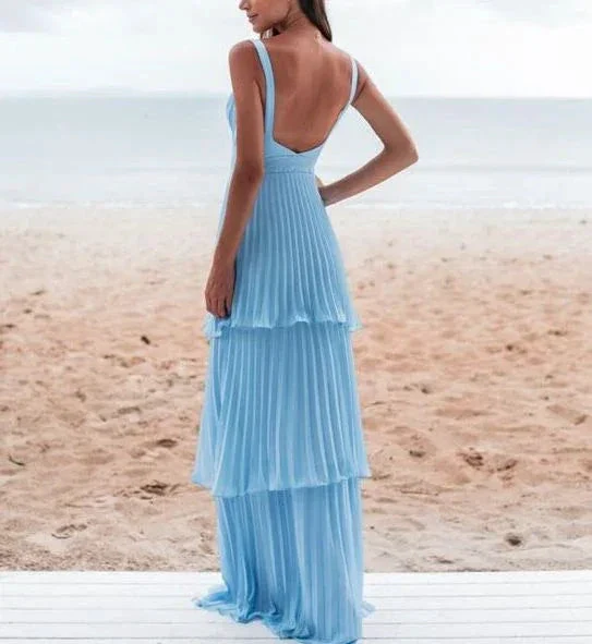 Charming Blue Prom Dress Long Evening Dress Y6363 - Image 3