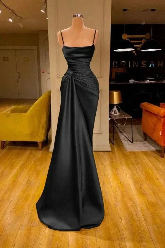 Charming Burgundy Spaghetti Straps Pleated Mermaid Prom Dress Long Evening 6868 - Image 2