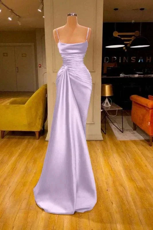 Charming Burgundy Spaghetti Straps Pleated Mermaid Prom Dress Long Evening 6868 - Image 5