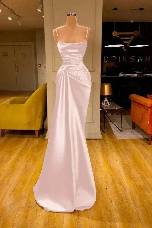 Charming Burgundy Spaghetti Straps Pleated Mermaid Prom Dress Long Evening 6868 - Image 7
