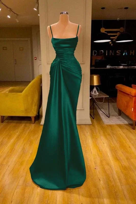 Charming Burgundy Spaghetti Straps Pleated Mermaid Prom Dress Long Evening 6868 - Image 8