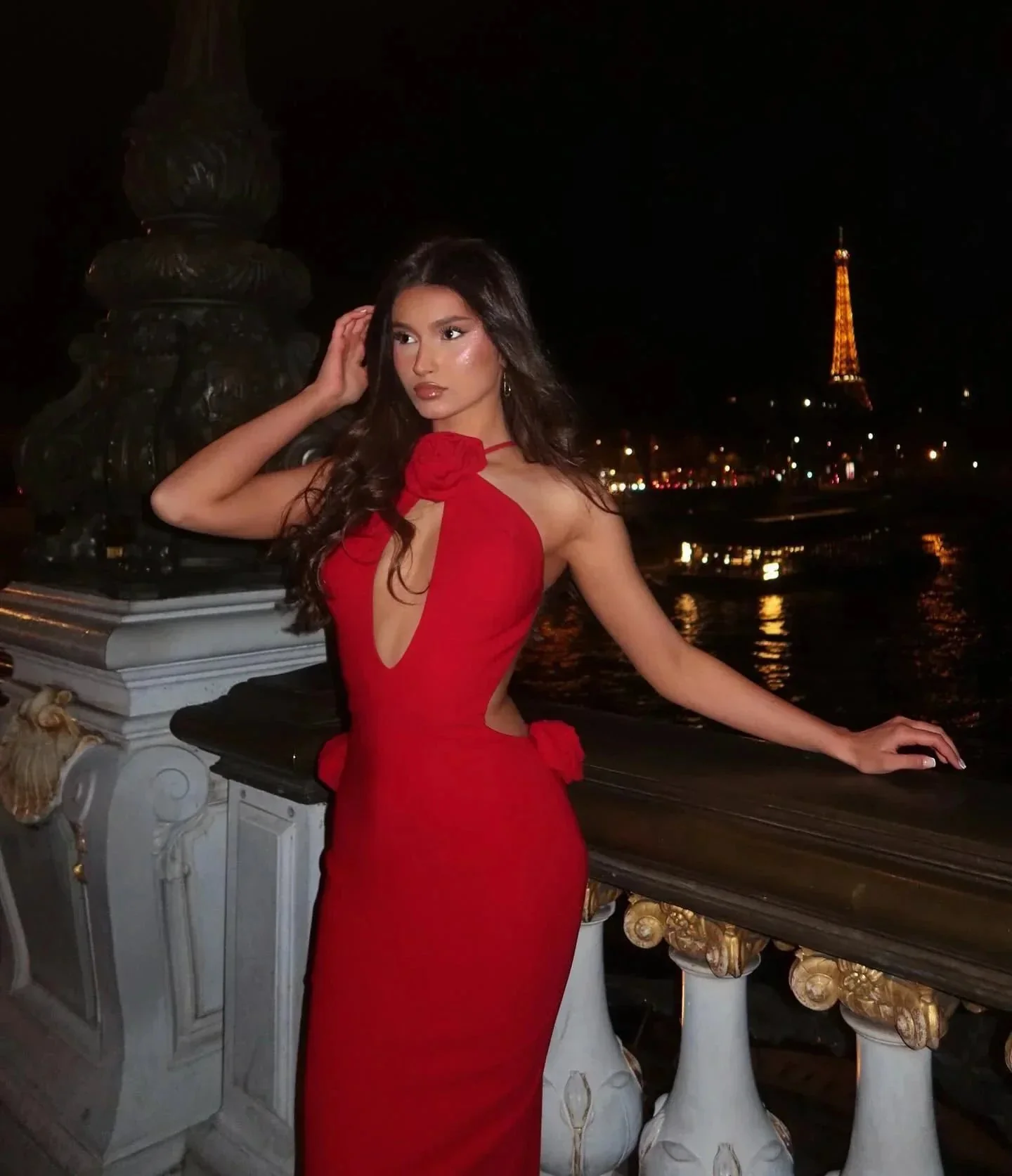 Charming Column Satin Off-The-Shoulder Sleeveless Red Prom Dresses With Openback - Image 4