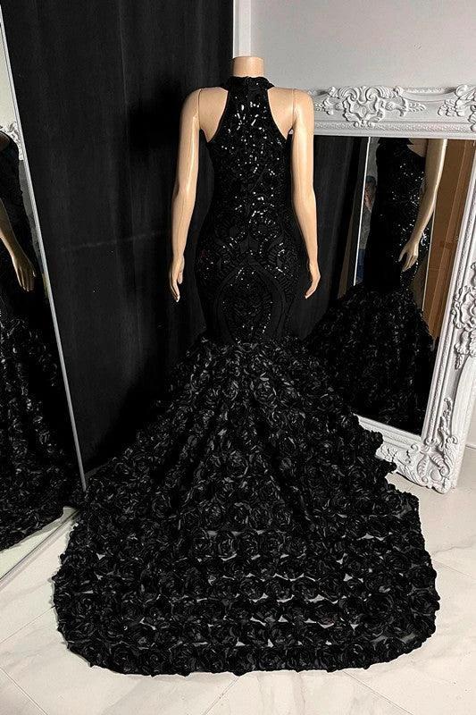 Charming Long Mermaid Sleeveless High Collar Prom Dress - Image 5