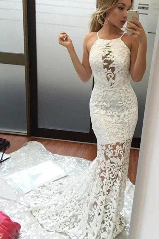 Charming Mermaid Brush Train Sexy Ivory Wedding Dres - Image 2