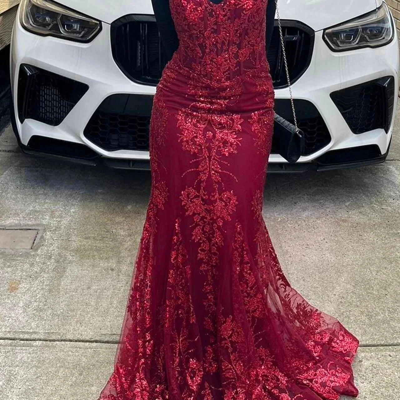Charming Red Mermaid Lace Appliques Prom Dress,Evening Dress Winter Dance Dress Y4345 - Image 6