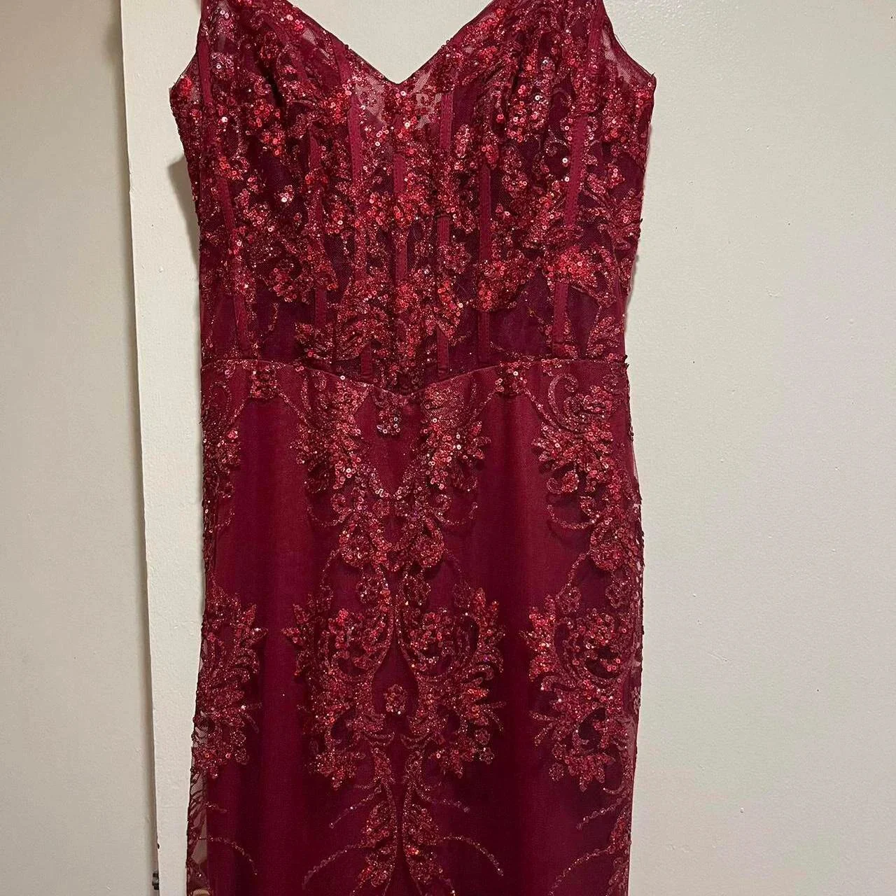 Charming Red Mermaid Lace Appliques Prom Dress,Evening Dress Winter Dance Dress Y4345 - Image 7