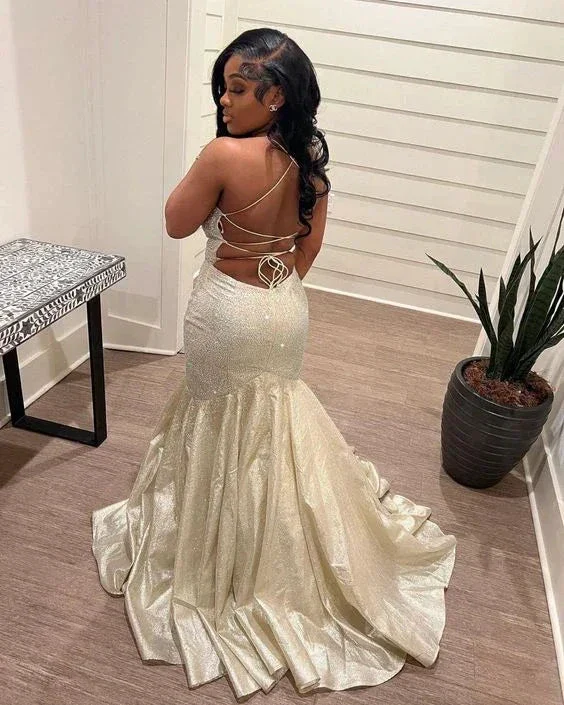 Charming Mermaid Lace-up Back Evening Dress Glam Dress Y6468 - Image 2