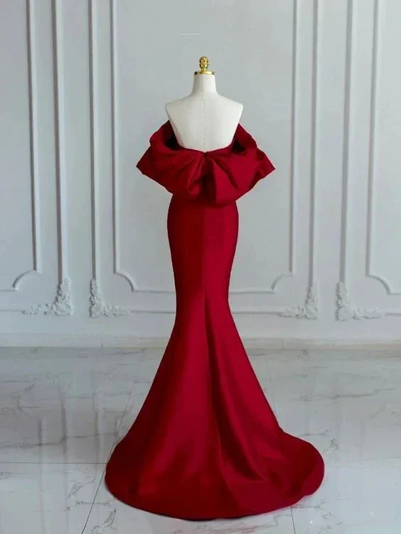 Charming Mermaid Satin Prom Dress Vintage Evening Dress Y4371 - Image 2