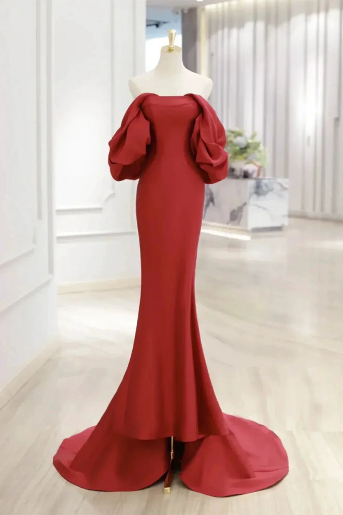 Charming Mermaid Satin Prom Dress Vintage Evening Dress Y4371 - Image 3