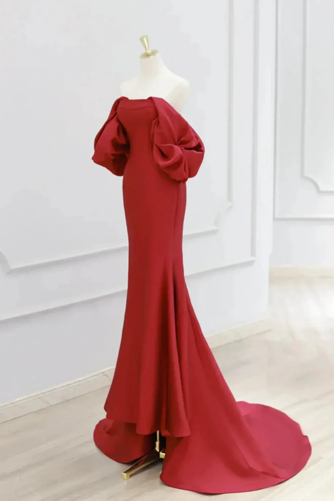 Charming Mermaid Satin Prom Dress Vintage Evening Dress Y4371 - Image 4