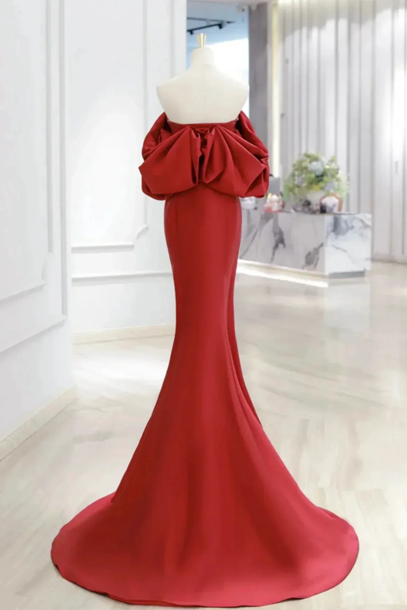 Charming Mermaid Satin Prom Dress Vintage Evening Dress Y4371 - Image 5