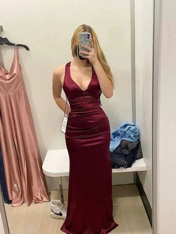 Charming Mermaid V Neck Evening Dress Sexy Formal Gown Y628 - Image 2