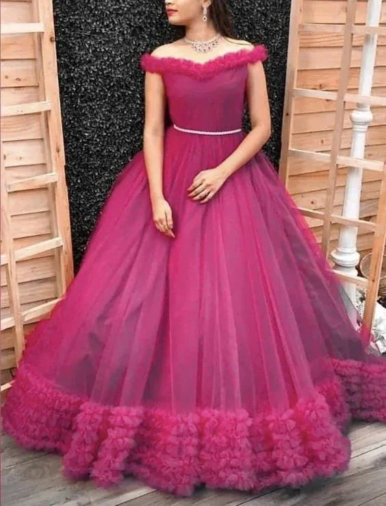 Charming Off The Shoulder Tulle Ball Gown,Princess Dress Y6193 - Image 2