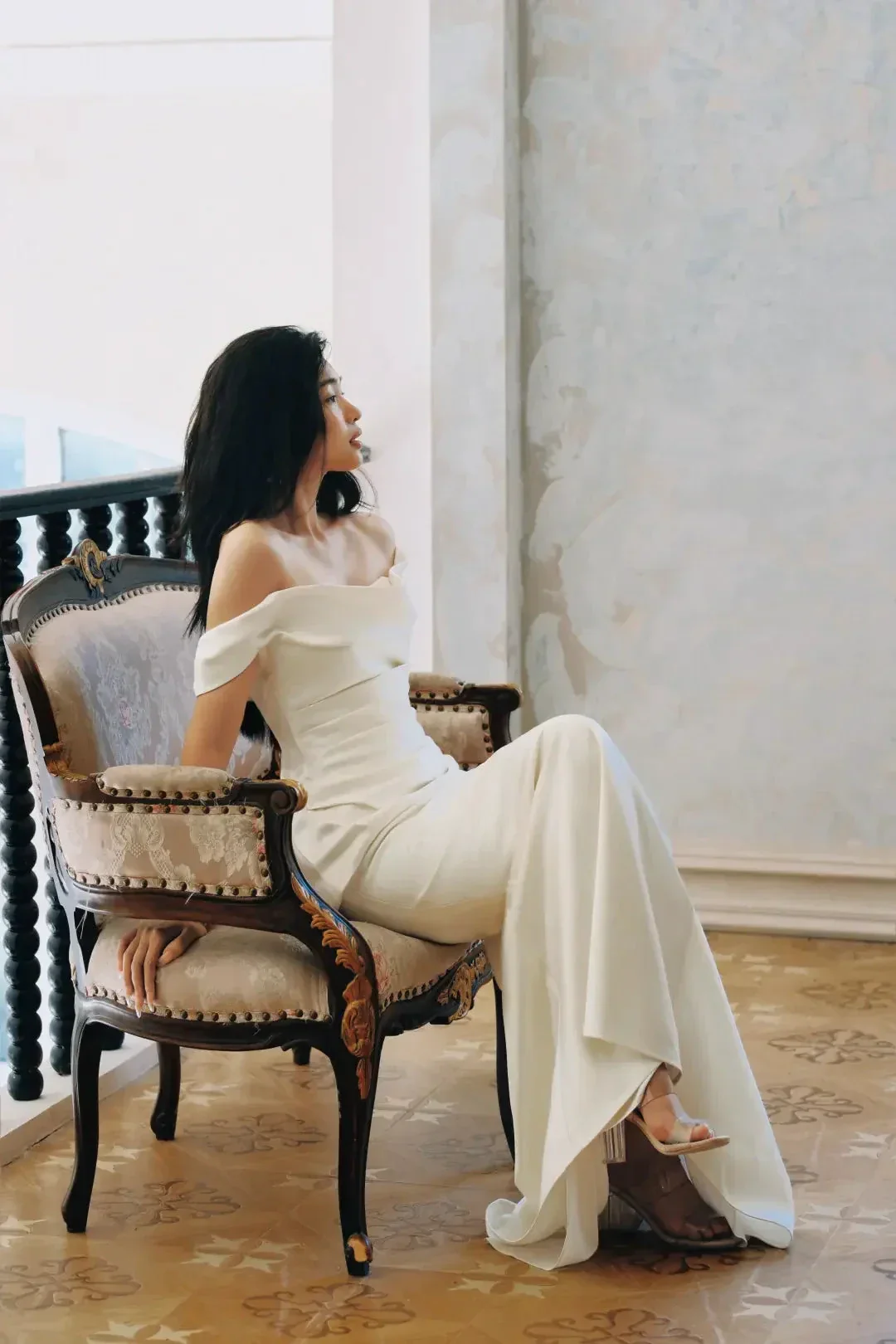 Charming Off Thes Satin Mermaid Evening Dress,White Prom Dress Wedding Dress Y8592 - Image 5