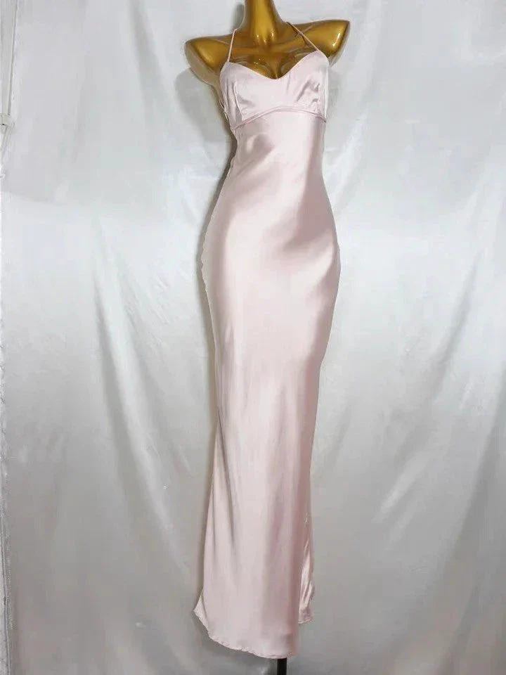Charming Pink Mermaid Long Prom Dress,Simple Pink Evening Dress Y1932 - Image 3