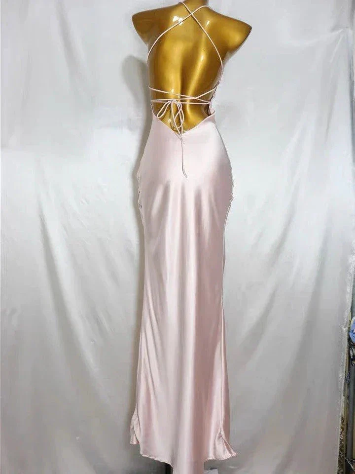 Charming Pink Mermaid Long Prom Dress,Simple Pink Evening Dress Y1932 - Image 4